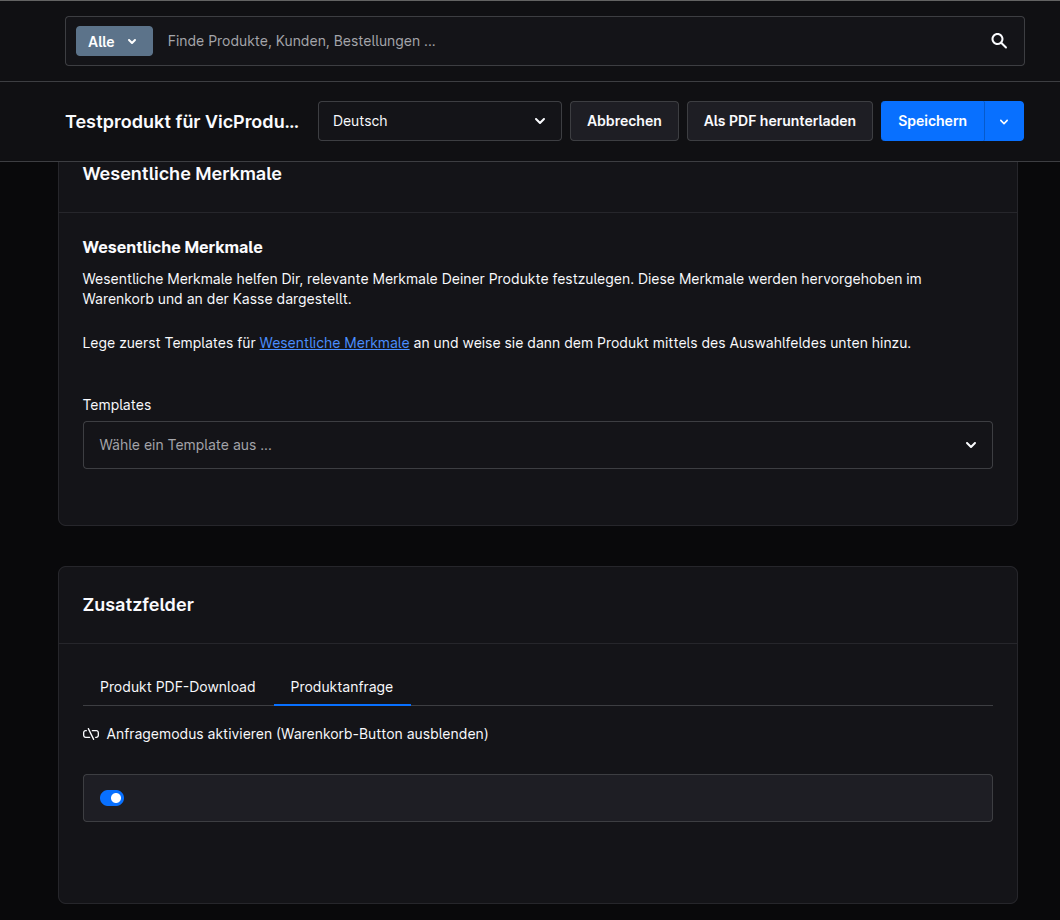 Testprodukt für VicProductInquiry