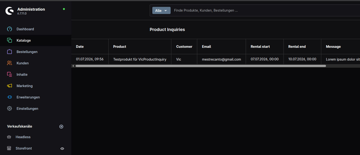 Testprodukt für VicProductInquiry